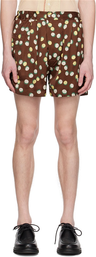 Photo: Bode Brown Bubble Dot Shorts