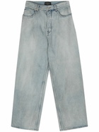 Balenciaga Blue Size Sticker Wide-Leg Jeans