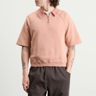 Bound Men's Snow Wash Jersey Half Zip Polo in Pink