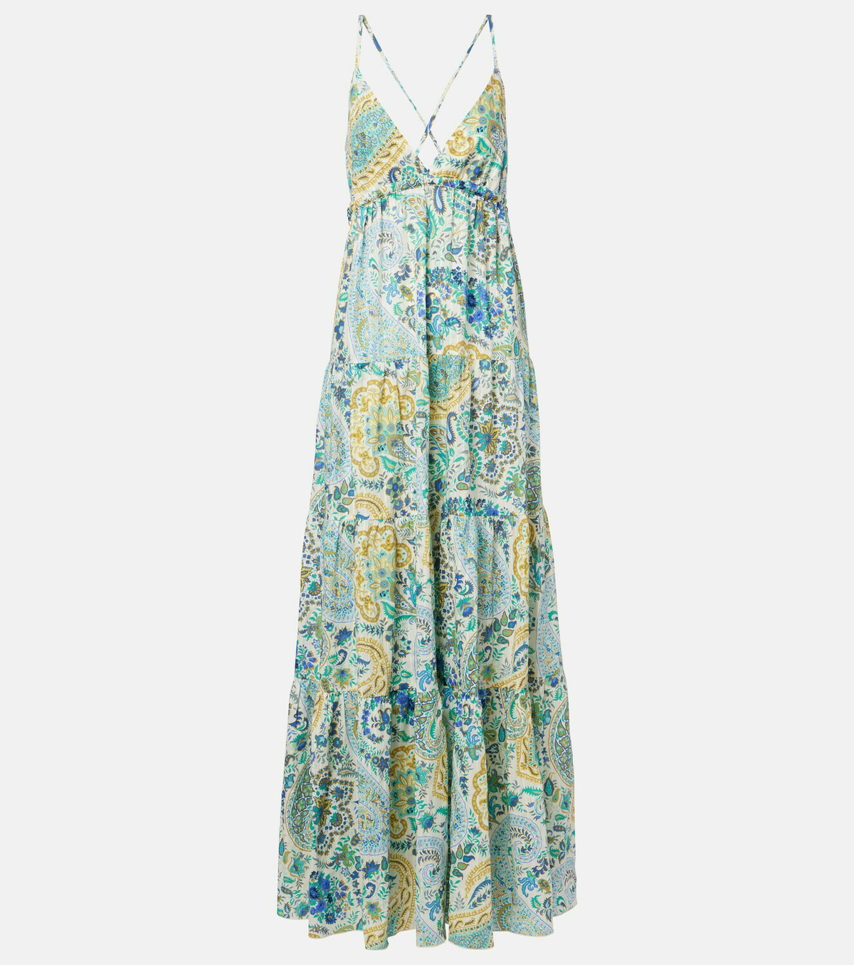 Etro Paisley tiered cotton maxi dress