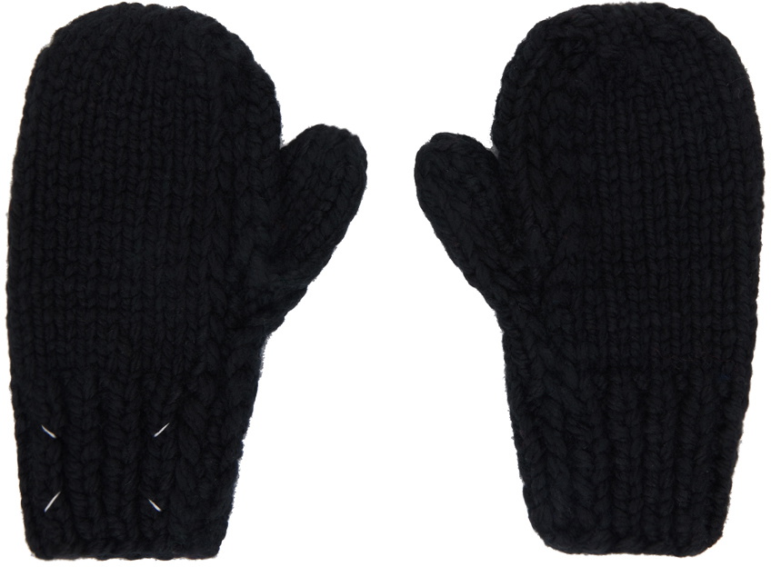 Maison Margiela Blue Four Stitches Gloves Maison Margiela