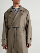ssstein - Oversized Double-Breasted Belted Wool-Twill Coat - Neutrals