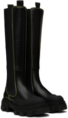 GANNI Black Cleated Chelsea Boots
