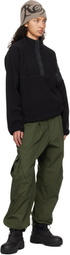 ROA Black Polartec Fleeece Button Up Sweater
