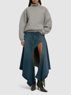 Y/PROJECT Asymmetric High Rise Denim Midi Skirt
