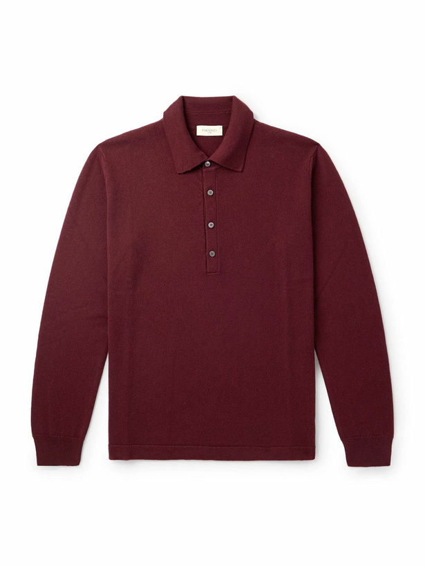 Photo: PIACENZA 1733 - Slim-Fit Cashmere Polo Shirt - Burgundy