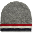 Thom Browne - Striped Shetland Wool Beanie - Gray