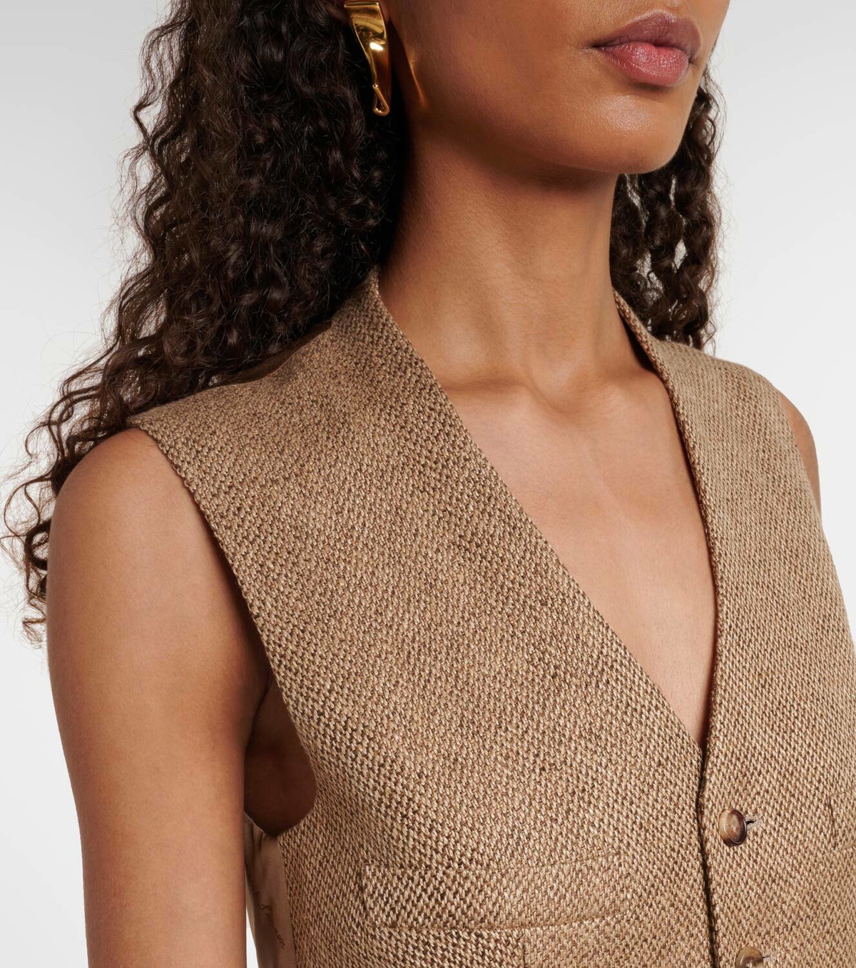 Ralph Lauren Collection Holland linen tweed vest