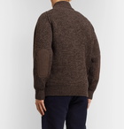 James Purdey & Sons - Suede-Trimmed Ribbed Wool Zip-Up Sweater - Brown