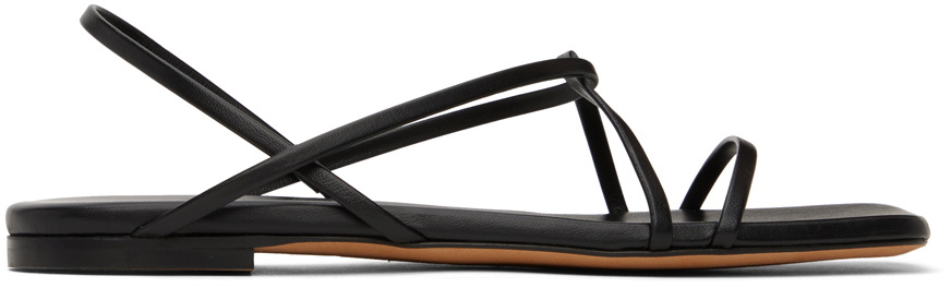 Proenza Schouler Black Square Strappy Flat Sandals Proenza Schouler