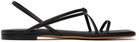 Proenza Schouler Black Square Strappy Flat Sandals