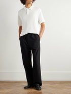 SSAM - Cotton and Silk-Blend Piqué Polo Shirt - White