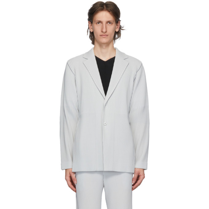 Homme Plisse Issey Miyake Grey Tailored Pleats 2 Blazer Homme