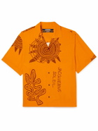 Jacquemus - Camp-Collar Printed Poplin Shirt - Orange