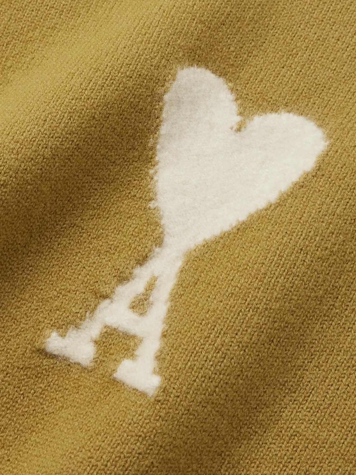 AMI PARIS - Logo-Intarsia Virgin Wool Sweater - Yellow