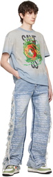 Who Decides War Blue Ultra Flare Scripture Jeans