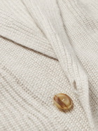 Thom Sweeney - Slim-Fit Shawl-Collar Double-Breasted Merino Wool and Cashmere-Blend Cardigan - Neutrals
