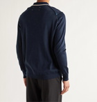 MAISON MARGIELA - Contrast-Trimmed Knitted Cotton Polo Shirt - Blue