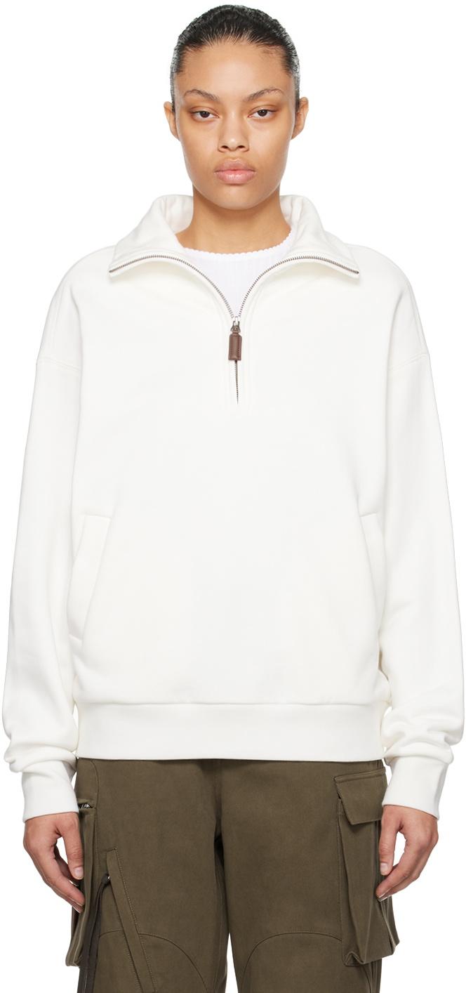 Fax Copy Express White Half-Zip Sweatshirt