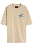 Amiri Championship Printed Cotton T-shirt Beige