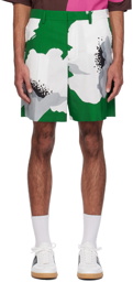 Valentino Green & White Floral Shorts