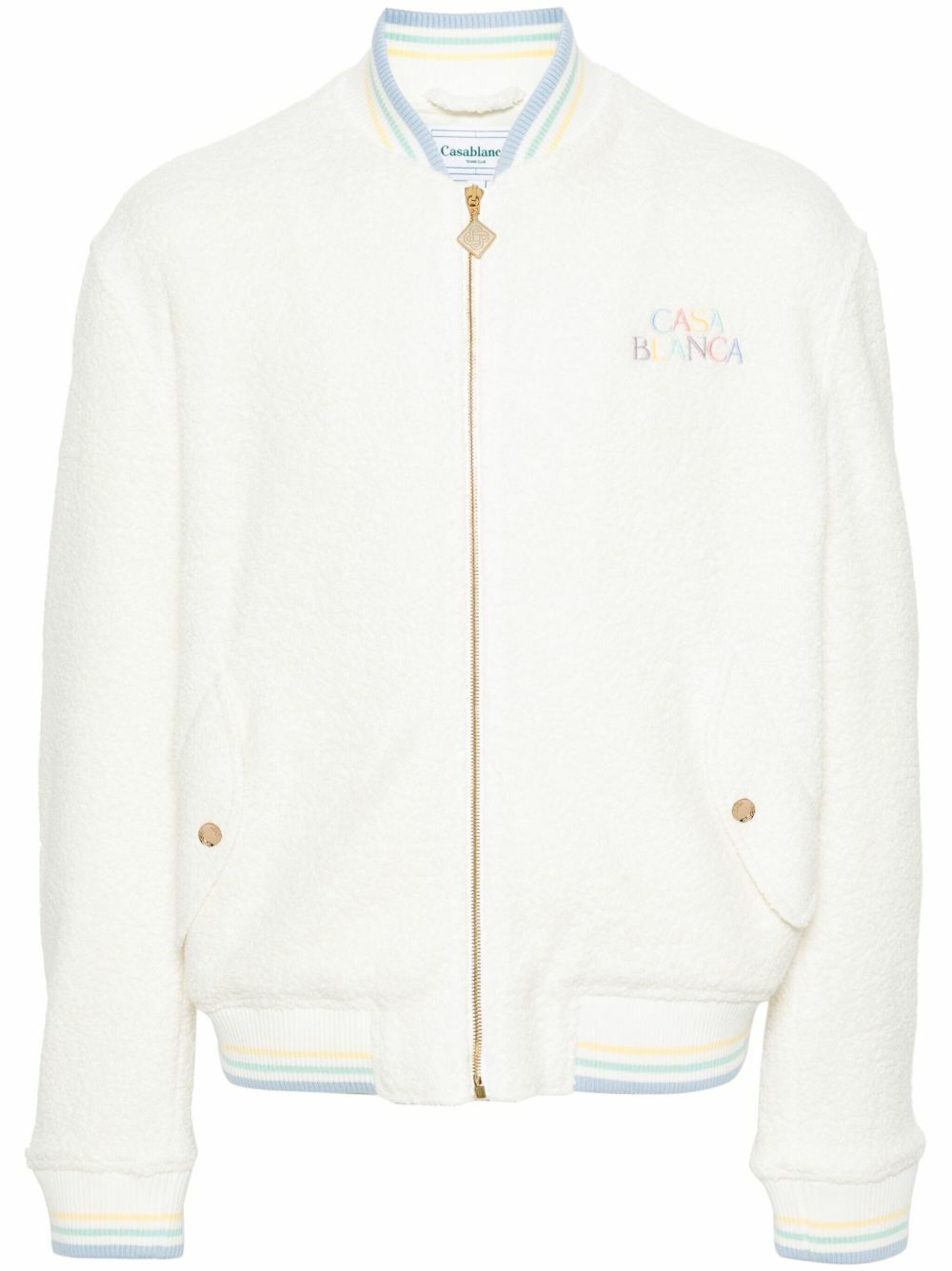 Casablanca Men's Tennis Horizon Track Jacket in White Casablanca