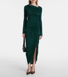 Ferragamo Gathered jersey midi dress