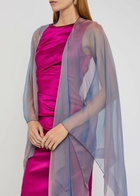 Talbot Runhof Dégradé Silk-georgette Shawl - Metallic Silver - One Size