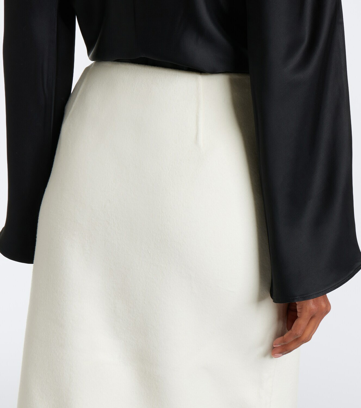 Róhe Fringed wool and cashmere midi skirt