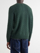 Polo Ralph Lauren - Logo-Embroidered Cable-Knit Wool and Cashmere-Blend Sweater - Green