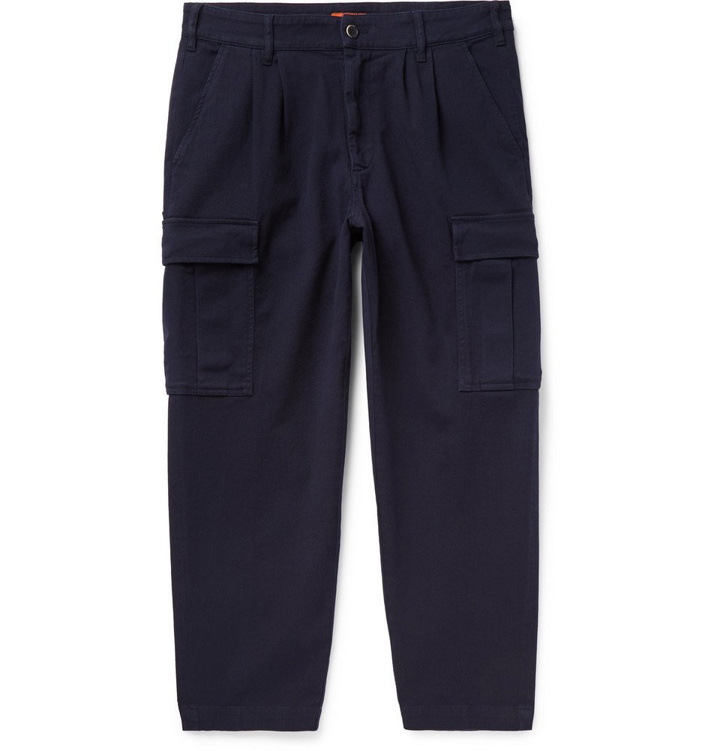 Photo: Barena - Navy Trato Cropped Tapered Cotton-Blend Twill Cargo Trousers - Men - Navy