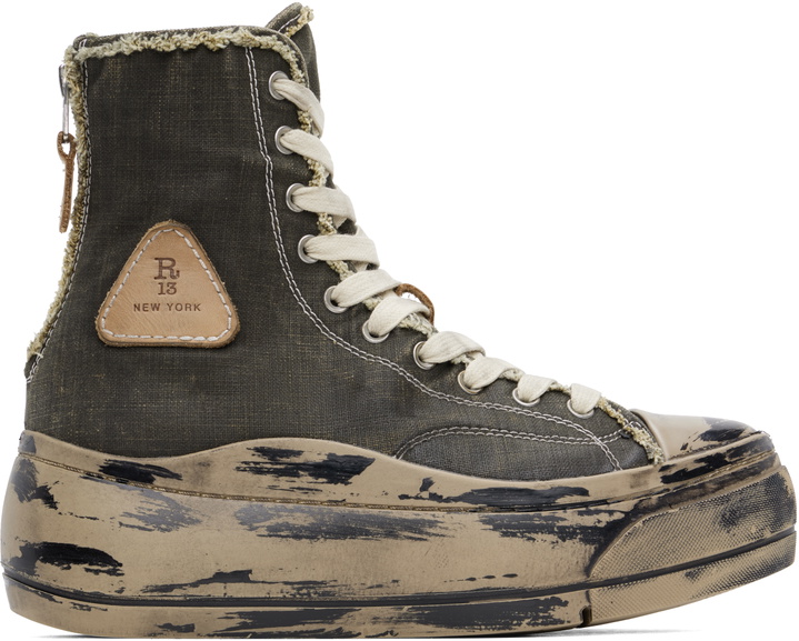 Photo: R13 Black Distressed Tall Kurt Sneakers