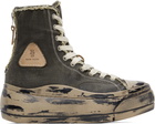 R13 Black Distressed Tall Kurt Sneakers