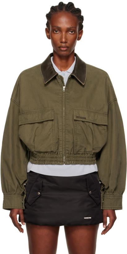 Photo: We11done Khaki Leather Collar Jacket