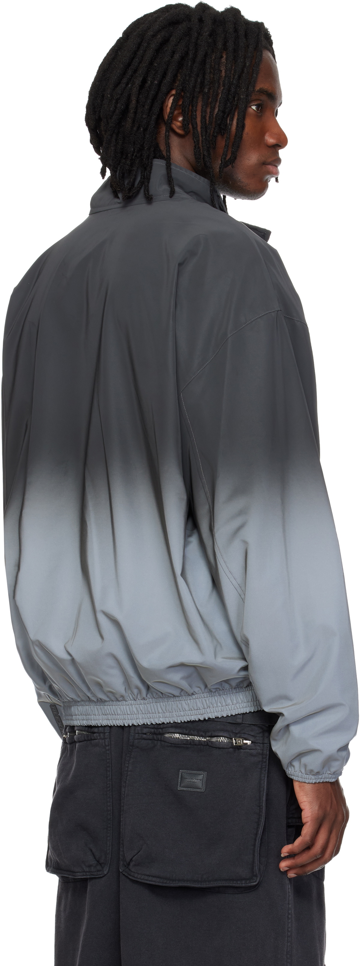 Alexander Wang Gray & Silver Reflective Track Jacket