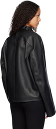 Courrèges Black Racer Buckle Leather Jacket