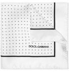 Dolce & Gabbana - Polka-Dot Silk-Twill Pocket Square - Men - White