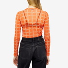 JW Anderson Women's Printed Mesh Top in Orange