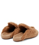 Max Mara Shearling-lined suede slippers