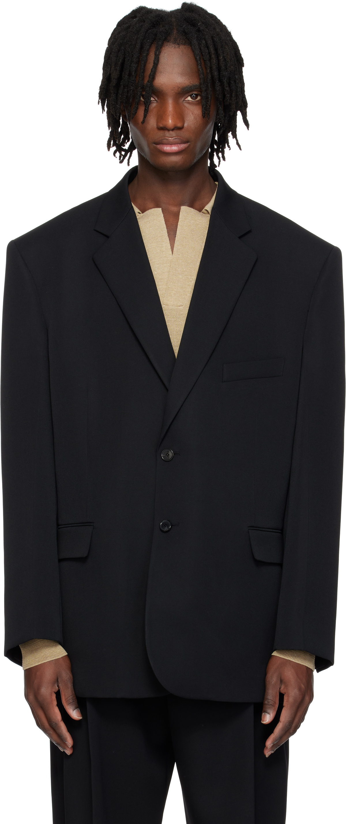 Recto Black & White Glen Check Blazer Recto