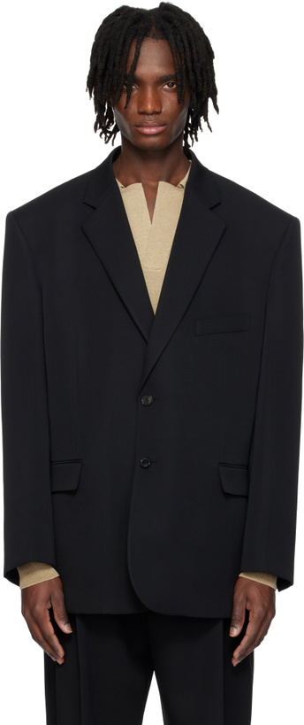 Photo: RECTO Black Oversize Single Breasted Blazer
