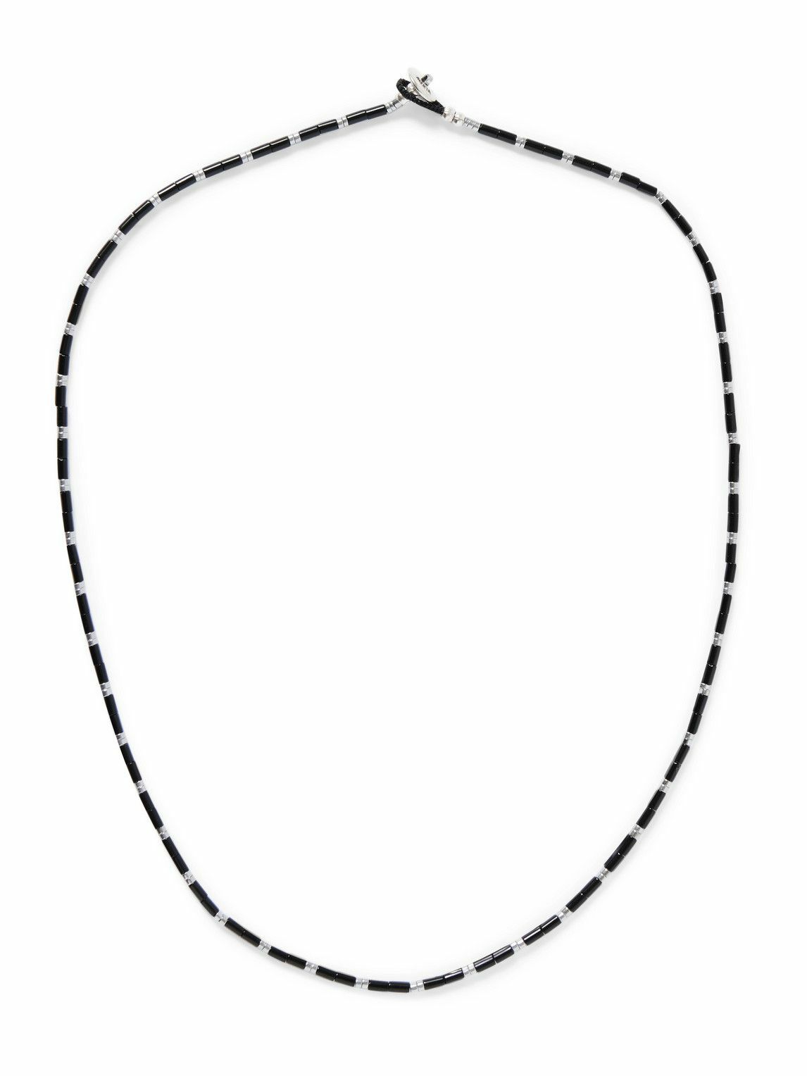 Mikia - Onyx, Hematite and Silver Beaded Necklace