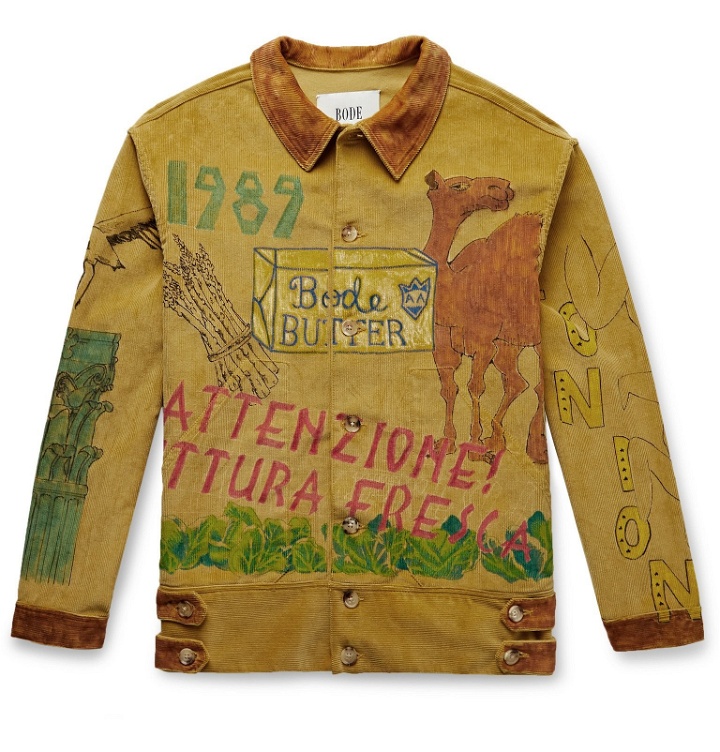 Photo: BODE - Hand-Illustrated Cotton-Corduroy Jacket - Yellow