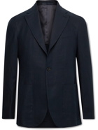 CARUSO - Unstructured Linen Suit Jacket - Blue - IT 46