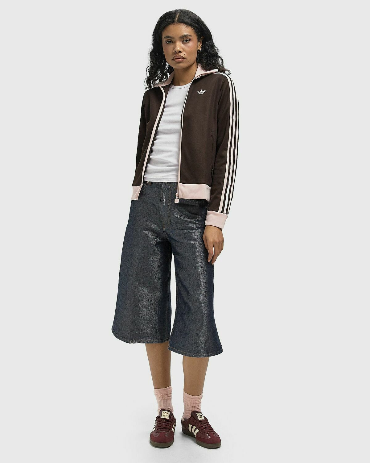 Adidas CLASSIC TRACK TOP Brown Womens Track Jacket