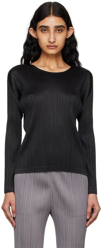 Photo: PLEATS PLEASE ISSEY MIYAKE Black Monthly Colors February Long Sleeve T-Shirt