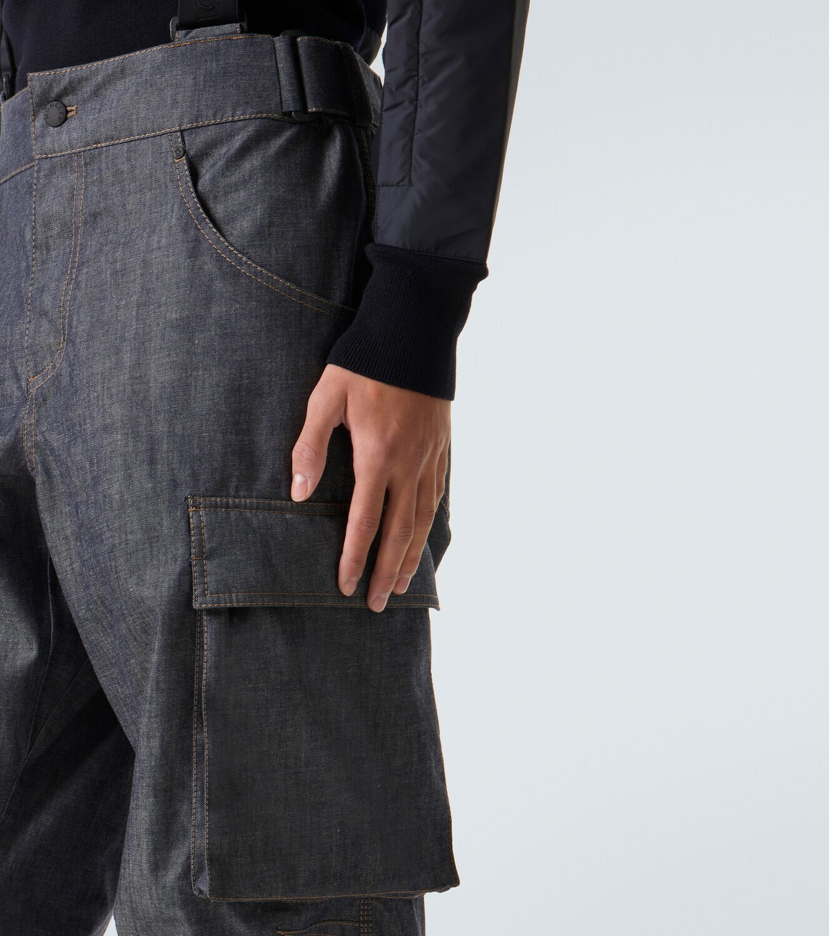 Moncler Grenoble Denim ski salopettes