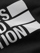 VETEMENTS - Logo-Print Cotton-Blend Jersey Hoodie - Black