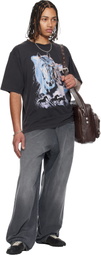 LU'U DAN Gray 'Year of the Horse' Oversized Concert T-shirt
