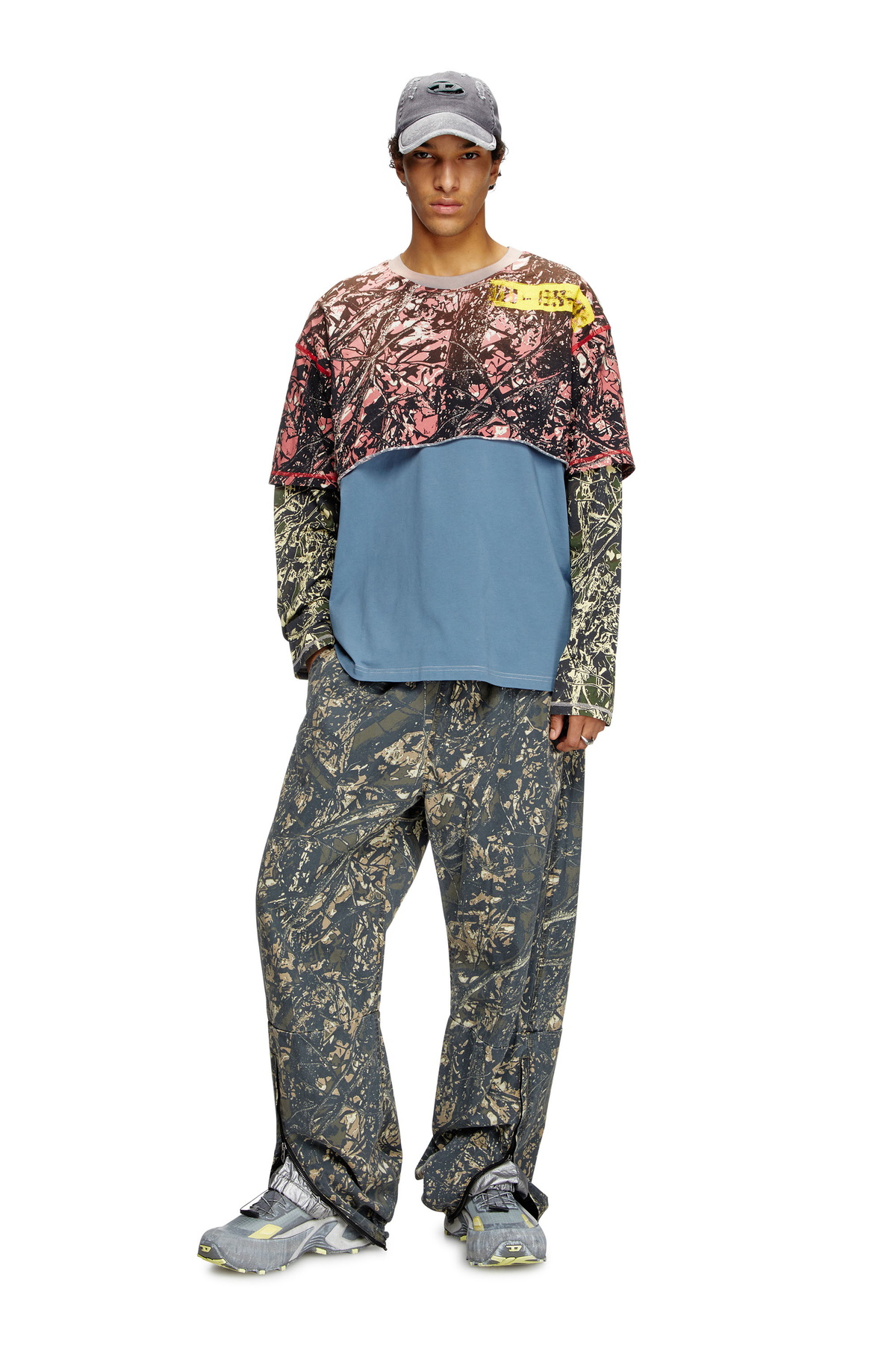 Diesel Layered T-shirt with camo motif - T-Shirts Mens in 